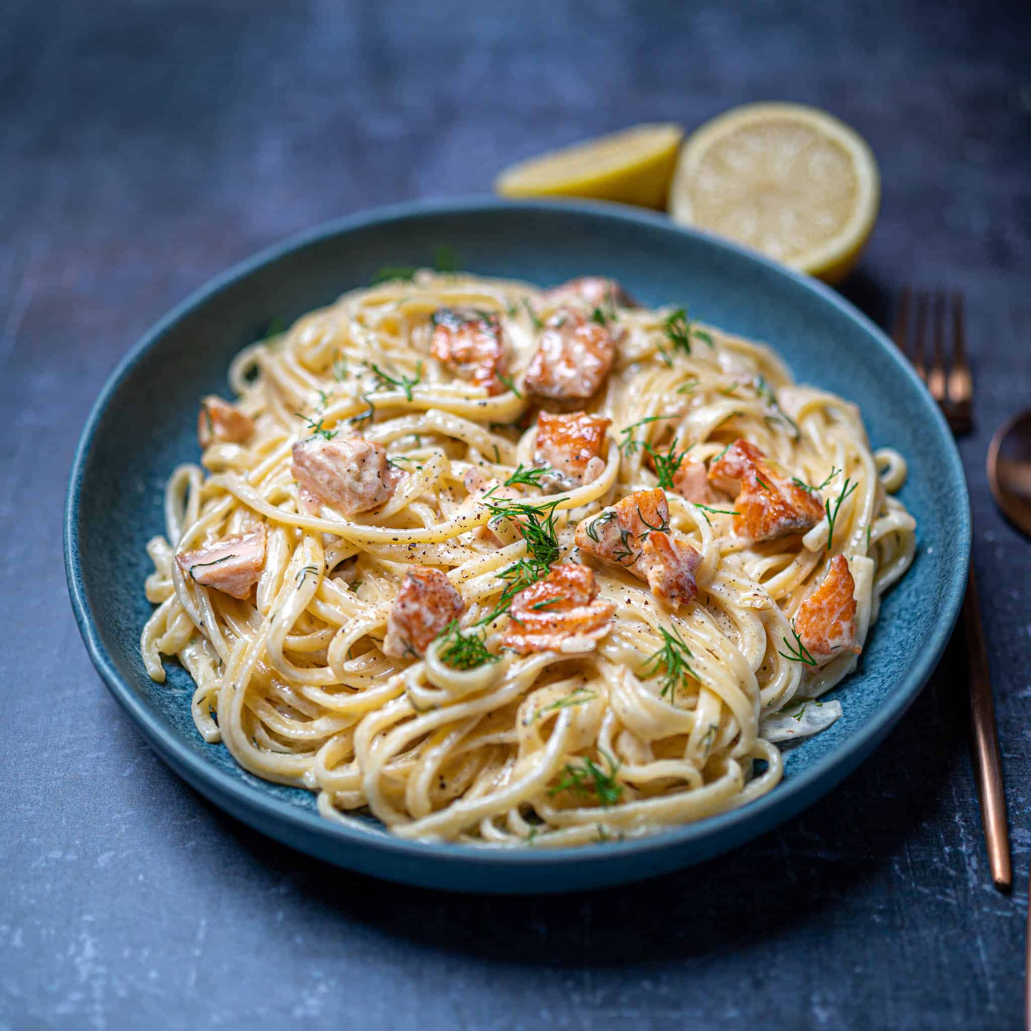 Creamy Lemon Salmon and Dill Pasta – Skinny Spatula