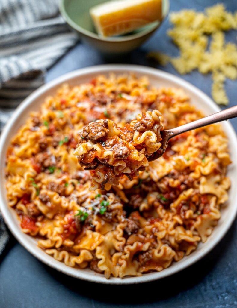 close-up image of easy lamb bolognese