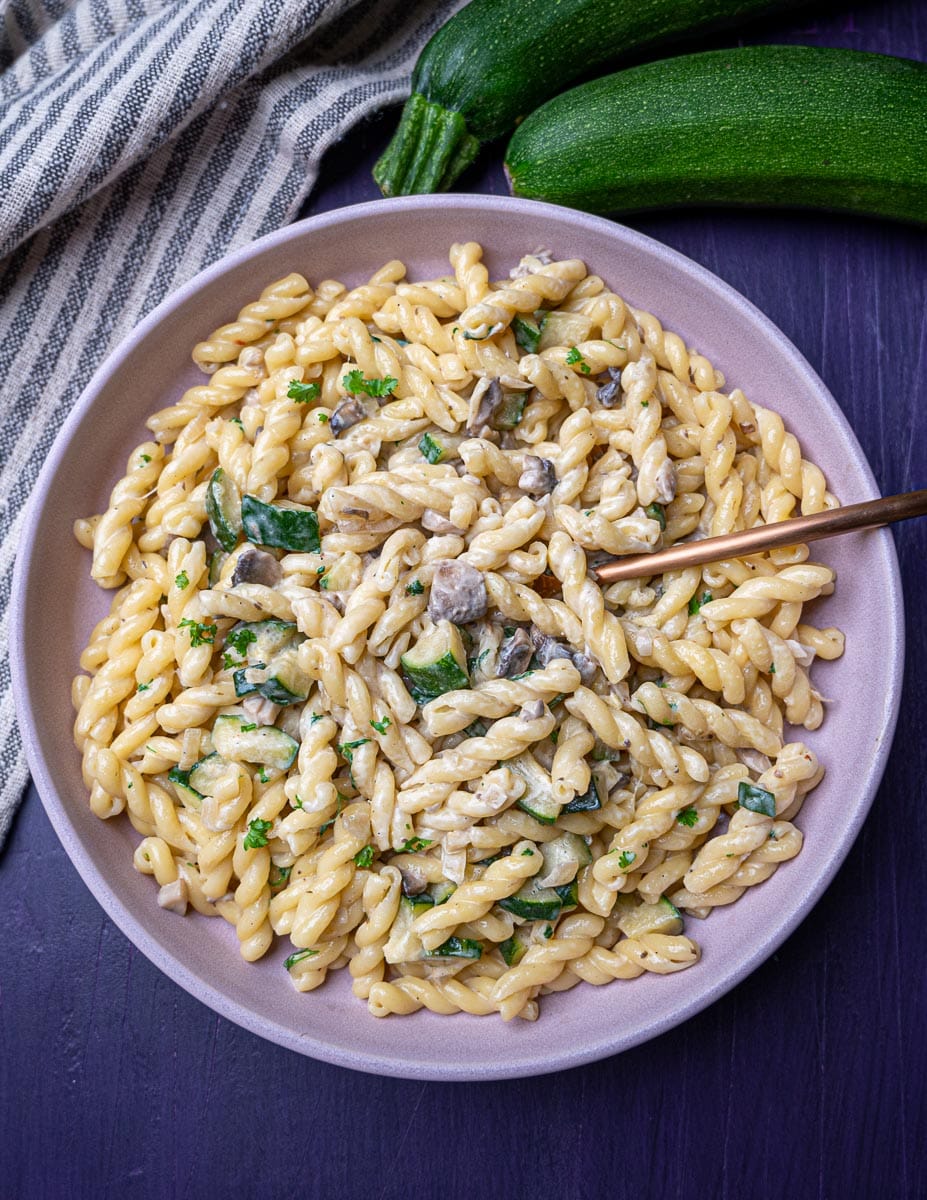 Creamy Mushroom Zucchini Pasta Skinny Spatula