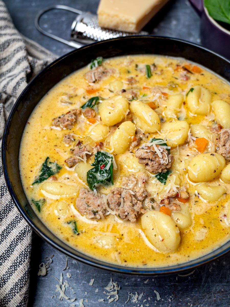 Creamy Italian Sausage Gnocchi Soup – Skinny Spatula