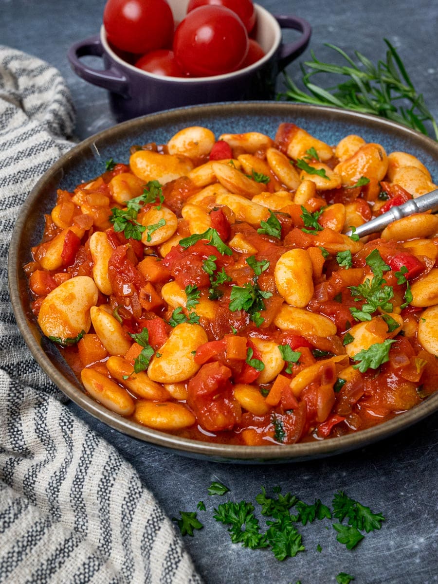 A plate of butter bean stew