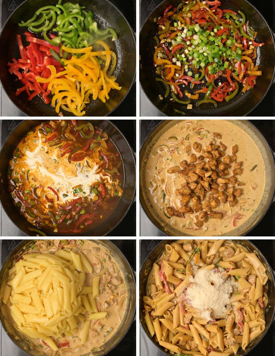 Step by step instructions for making rasta pasta