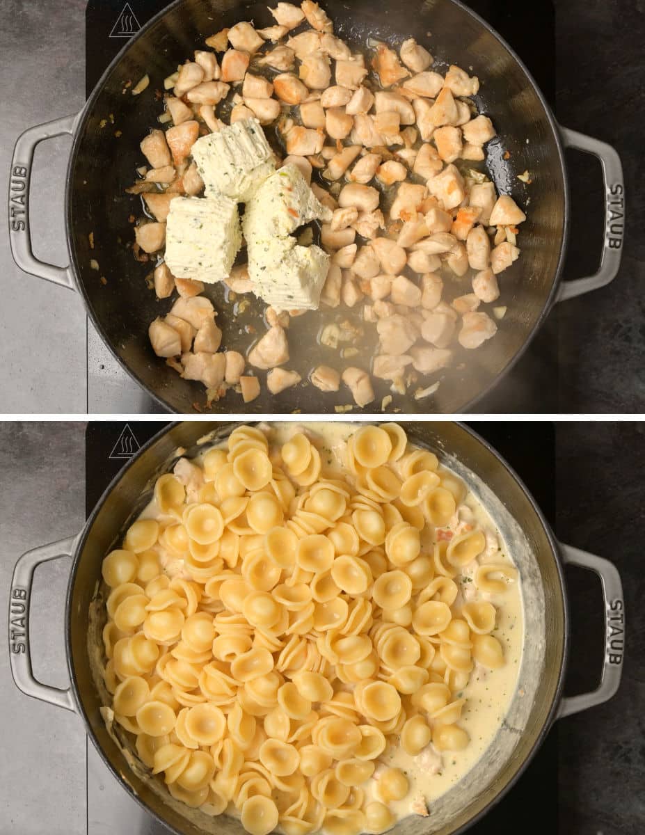 chicken boursin pasta cooking steps