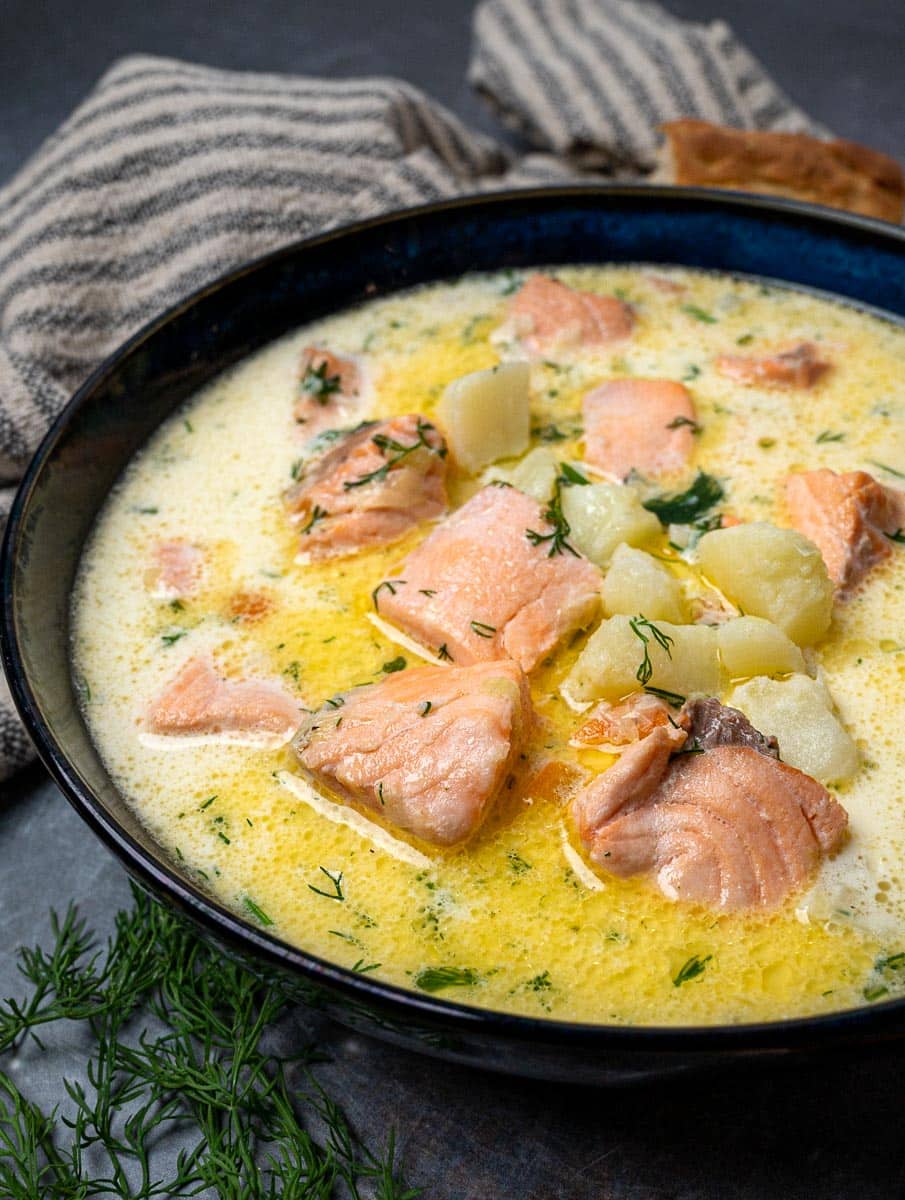 Scandinavian dish with potatoes and fish