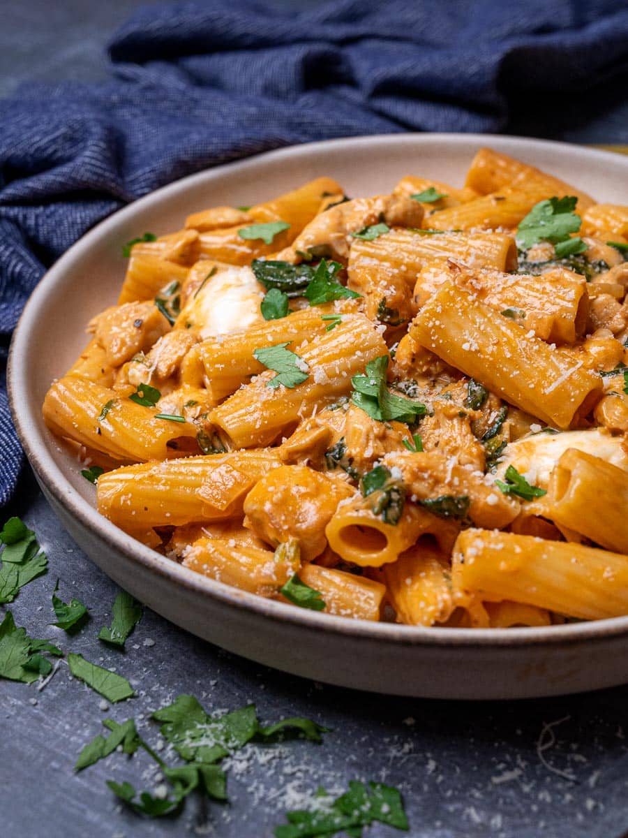 Rigatoni Fiorentina (Creamy Chicken Florentine Pasta) – Skinny Spatula