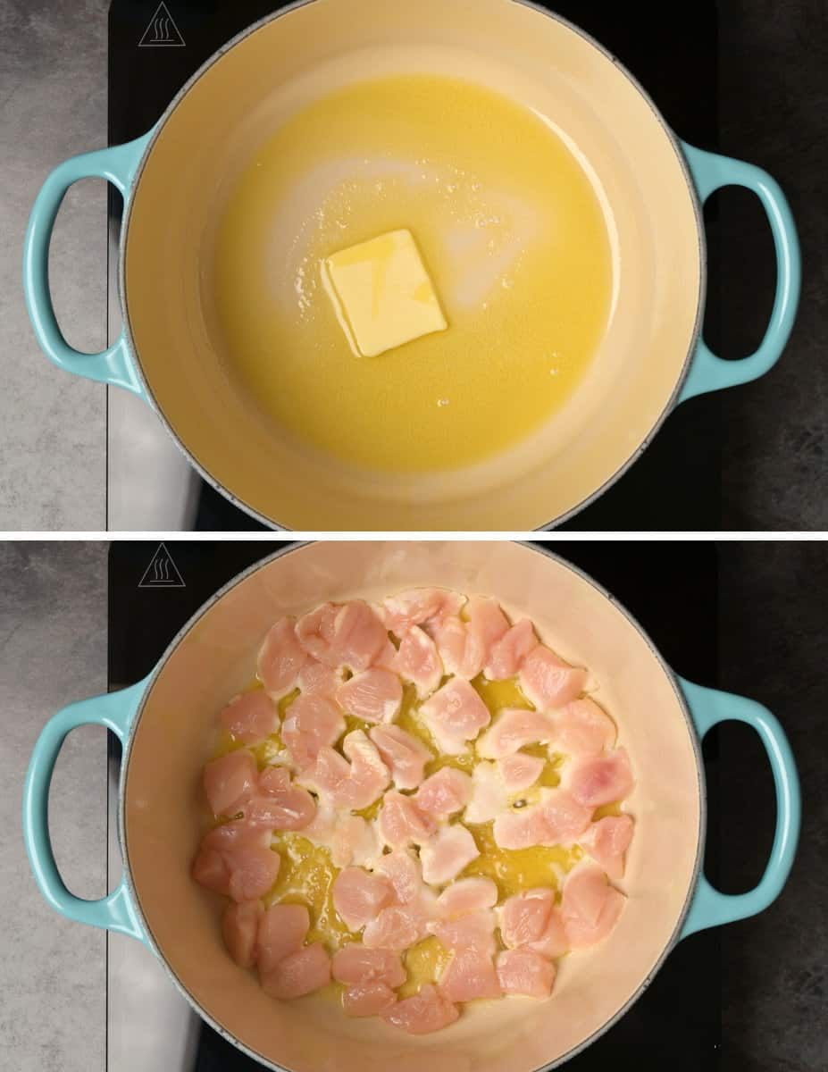 creamy lemon chicken pasta cooking steps