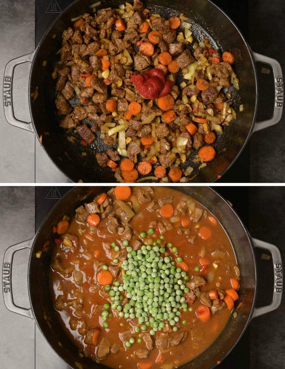 Instruction photos for making curry