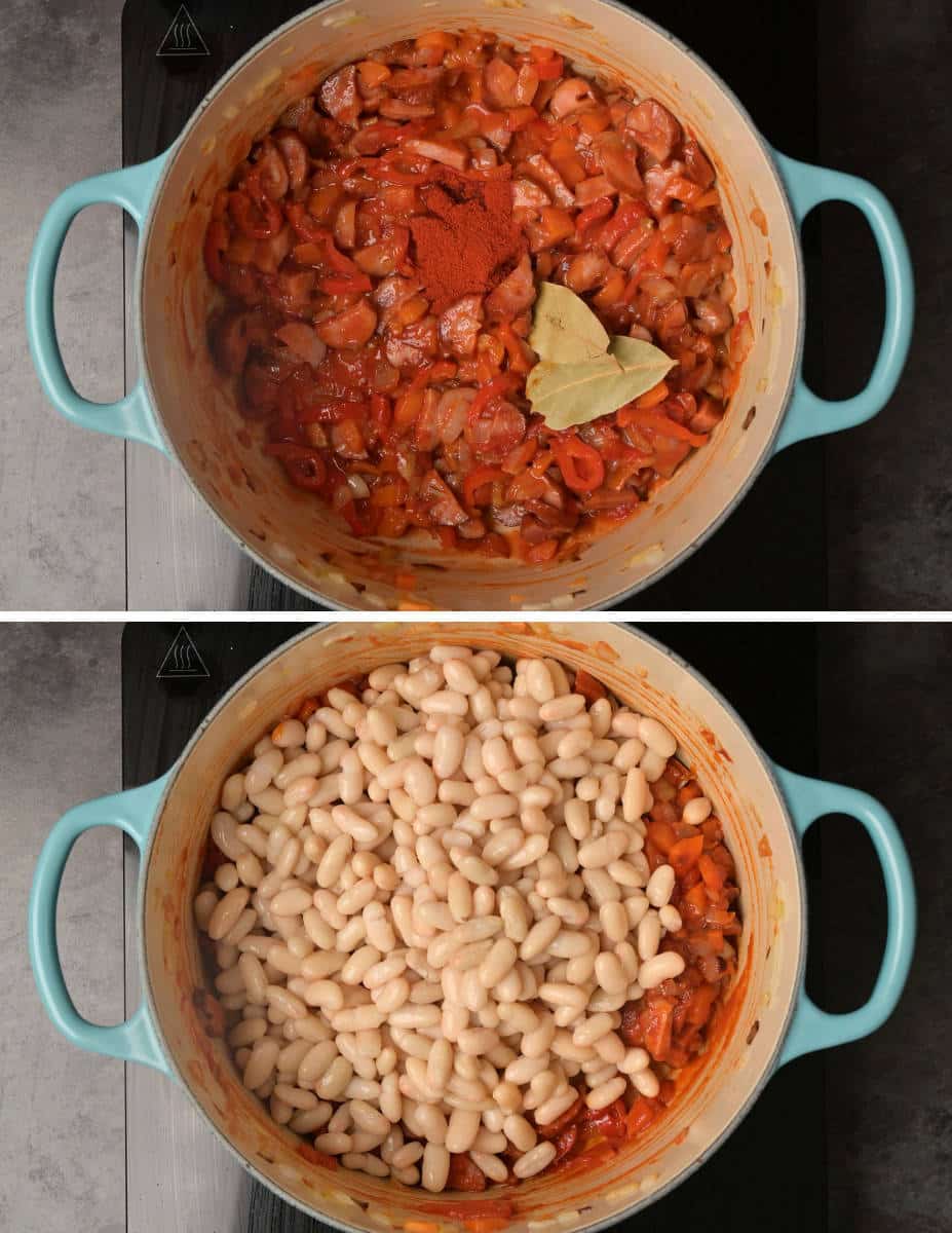 kielbasa bean stew making instructions