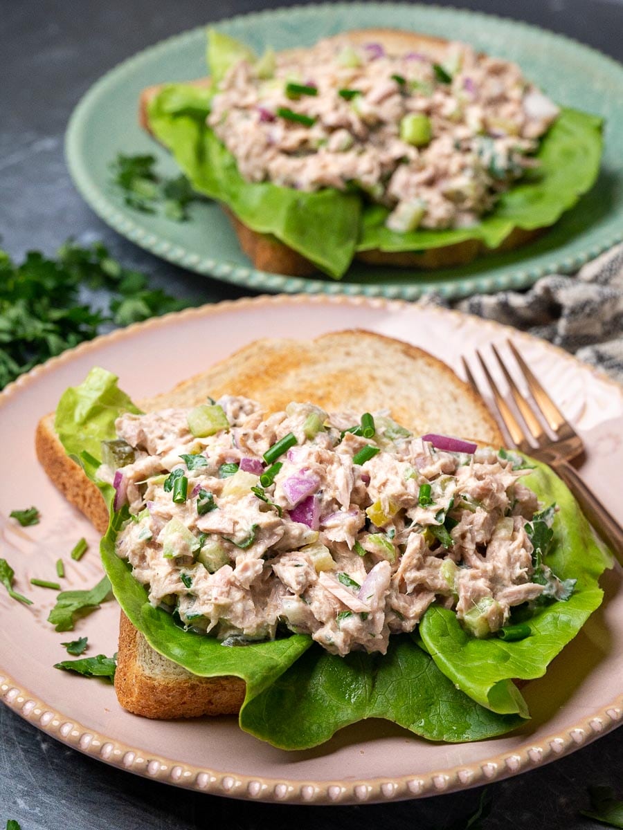 tuna salad without mayo on a plate