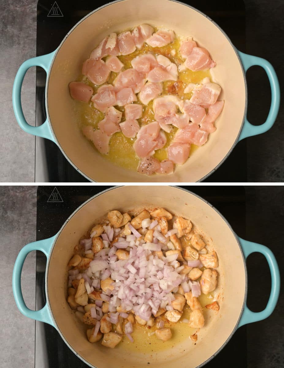 creamy garlic chicken pasta cooking steps