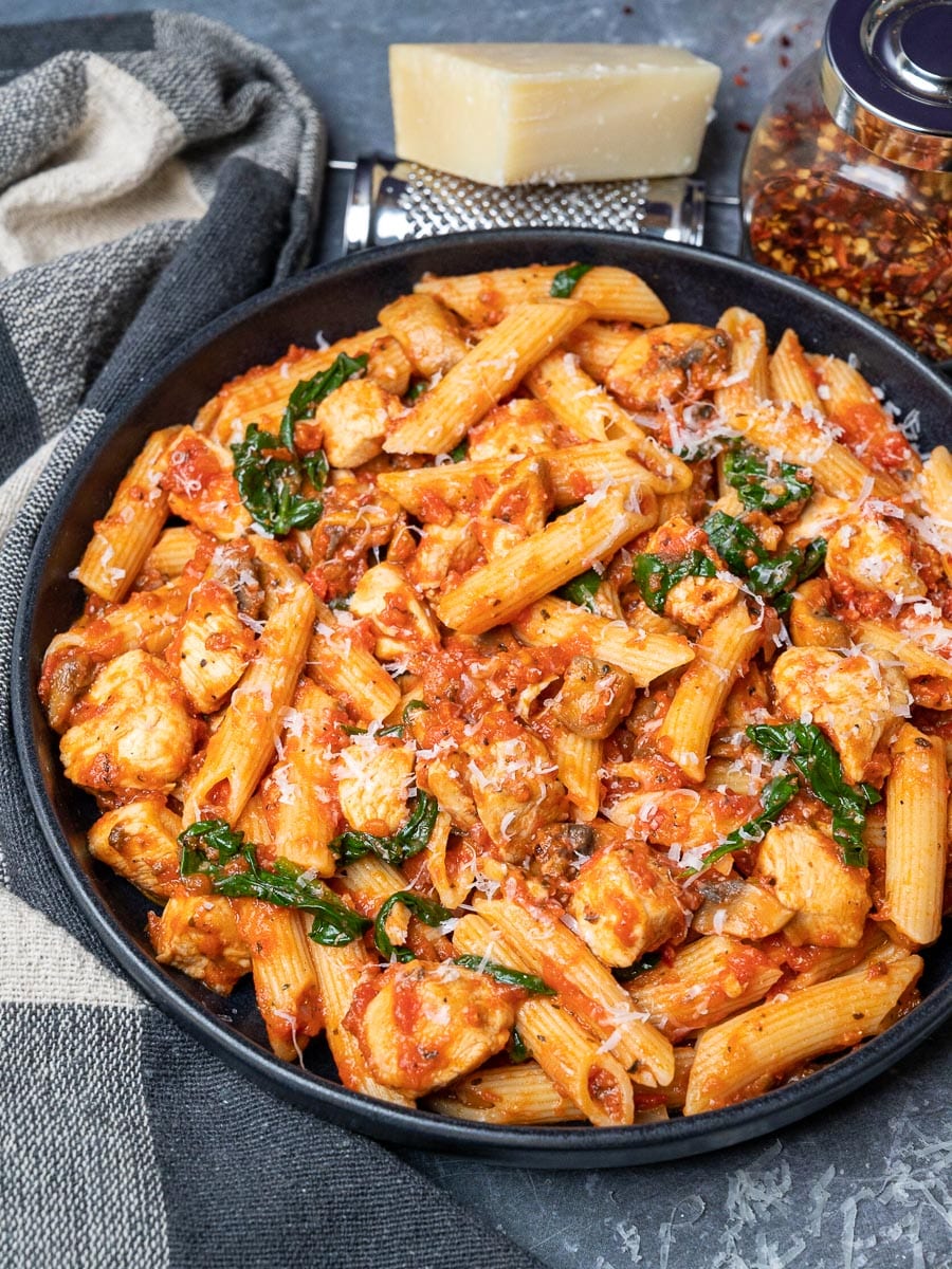 chicken tomato pasta with parmesan
