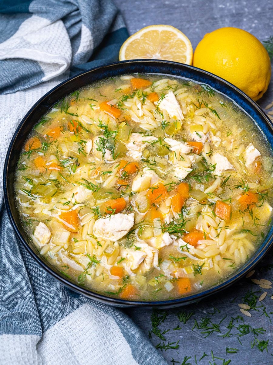 lemon chicken orzo soup with dill