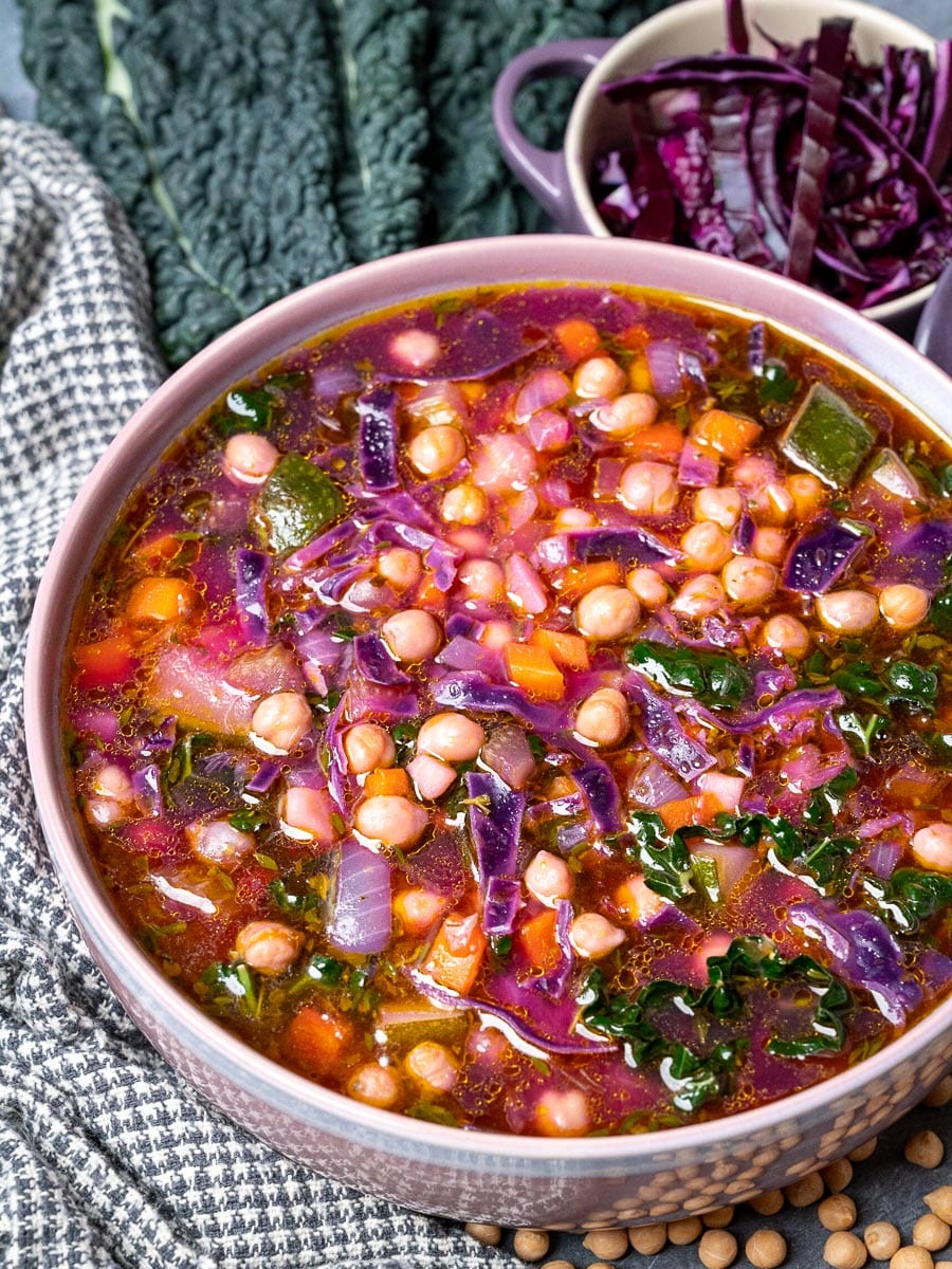 Vegetable Detox Soup with cabbage