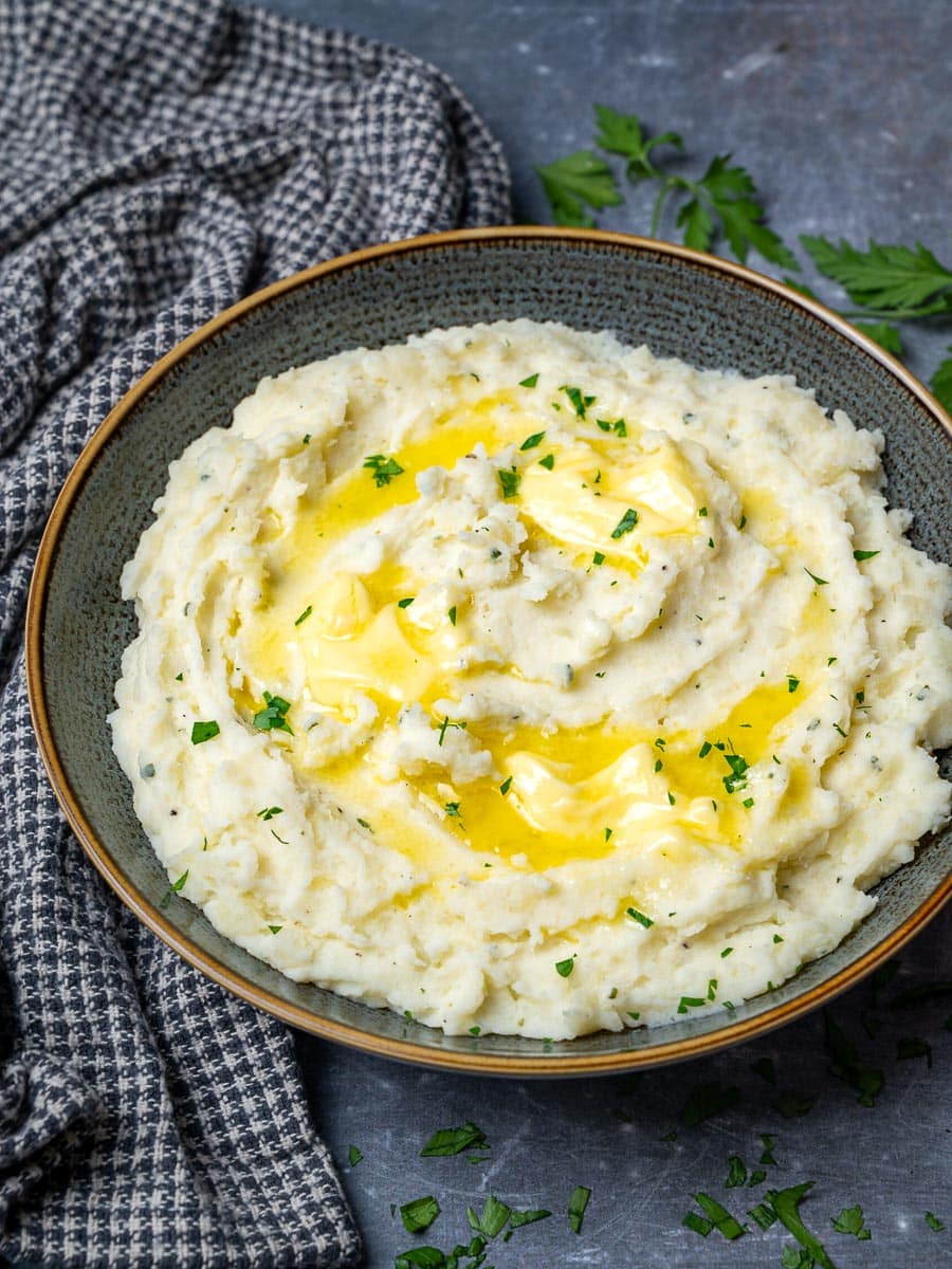 a plate of a boursin mashed potatoes