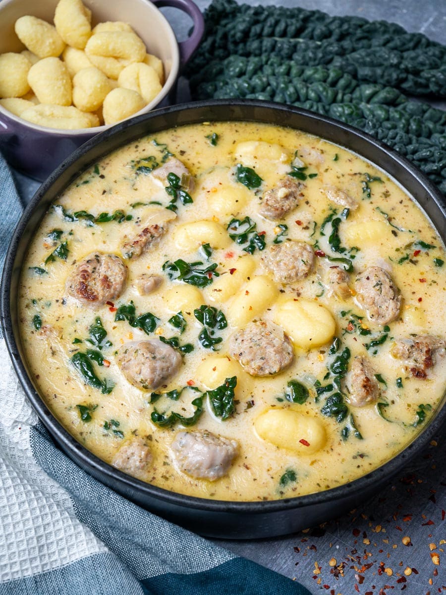 gnocchi zuppa toscana with sausages