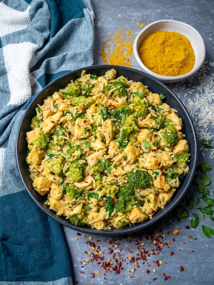 chicken broccoli rice casserole with cilantro