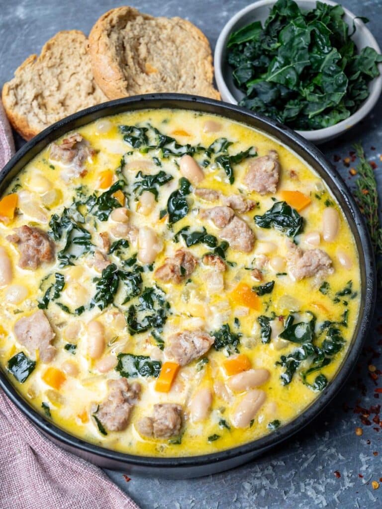 Kale and White Bean Sausage Soup – Skinny Spatula