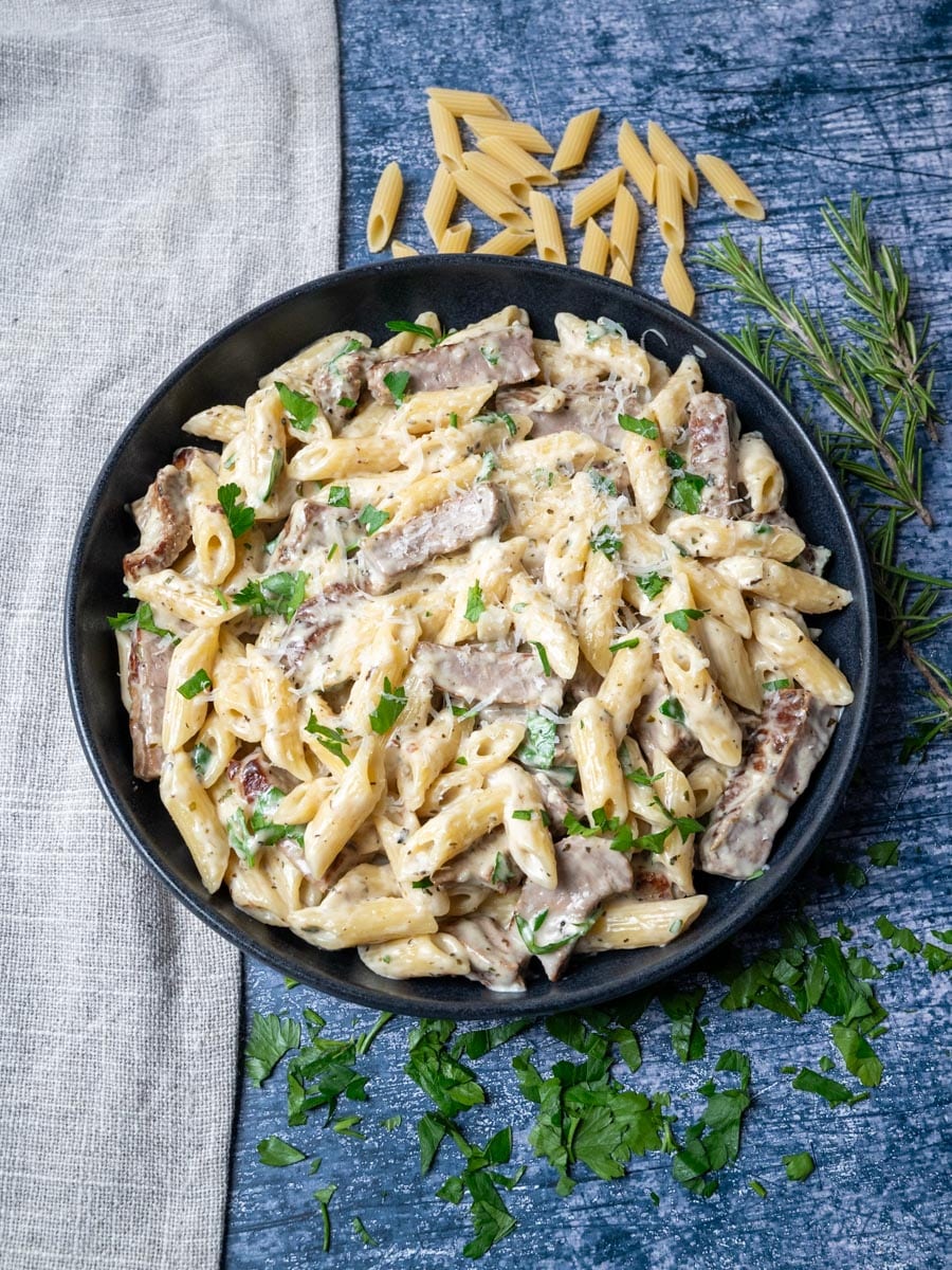 American dish with penne