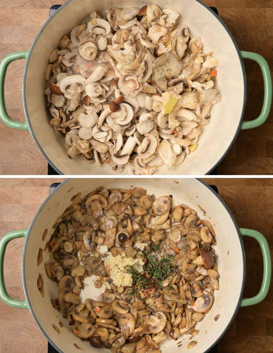 Mushroom and Potato Soup cooking steps