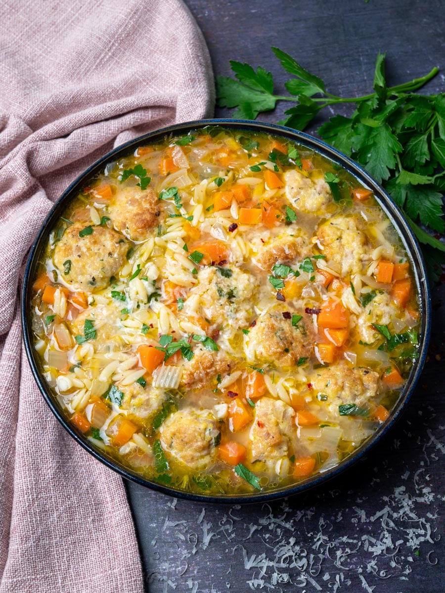 chicken meatball soup with orzo