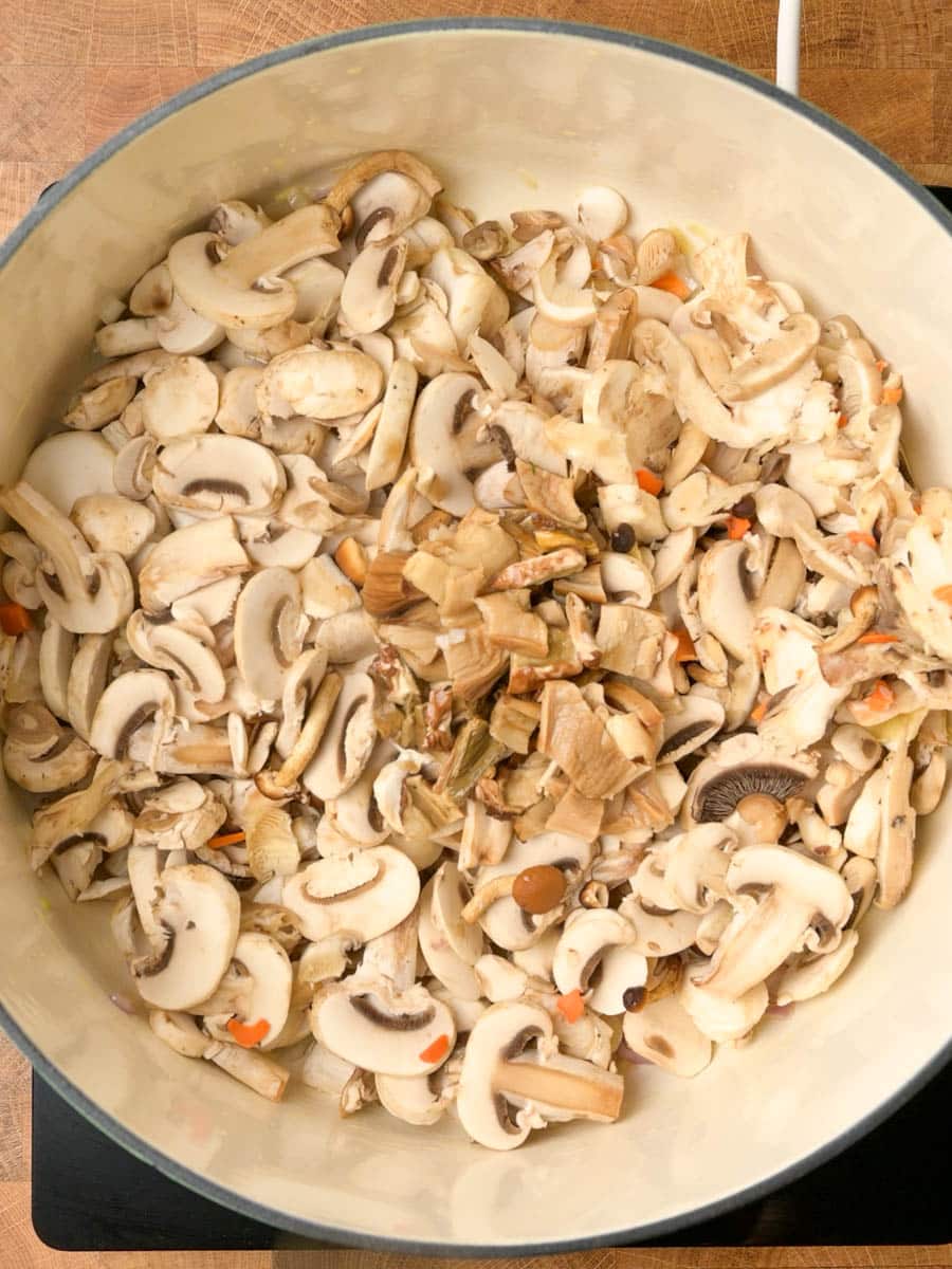 mushroom pasta soup cooking steps