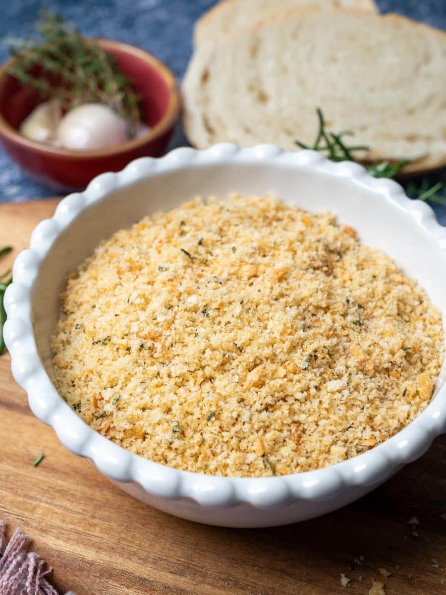close up photo of a pangrattato recipe
