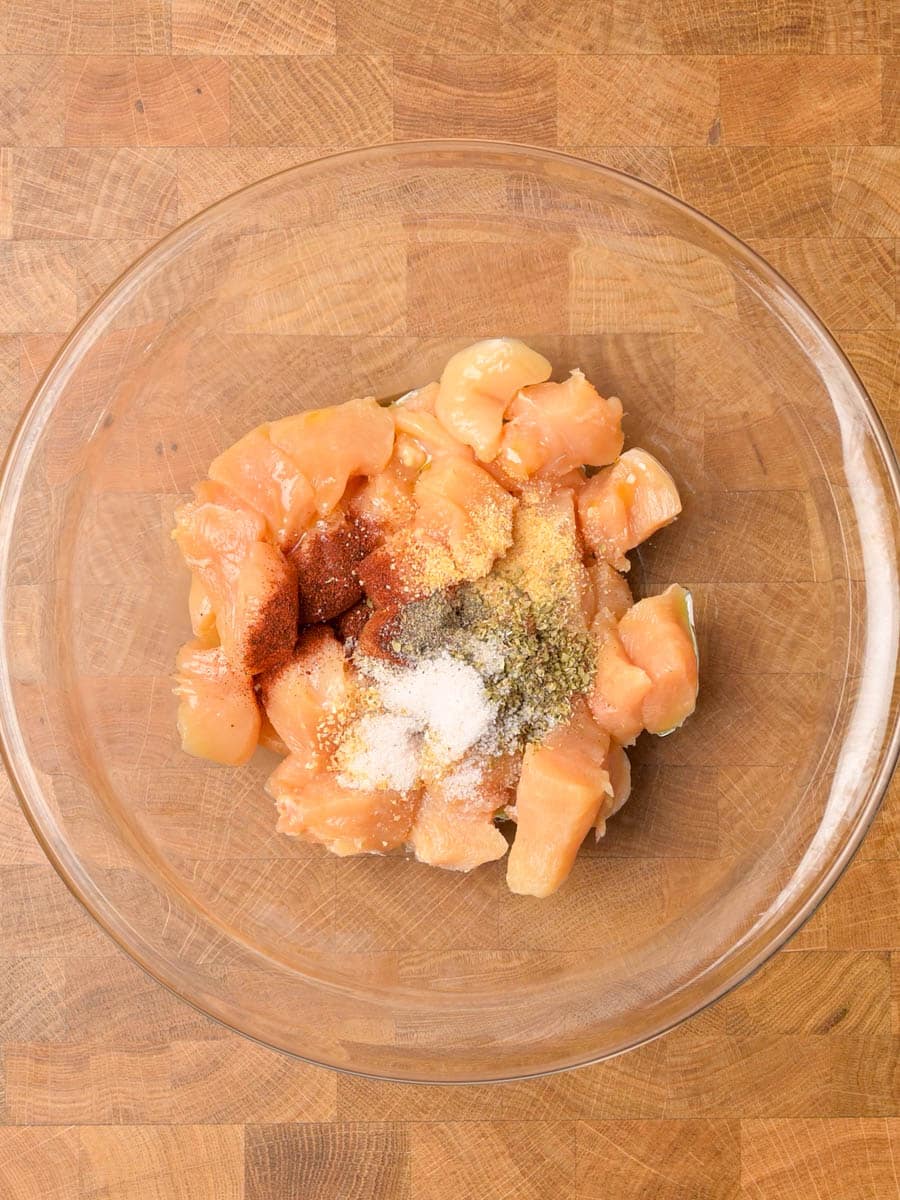 air fryer chicken bites cooking steps