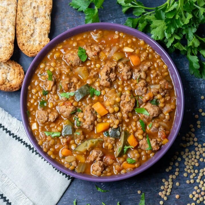 Italian dish with lentils