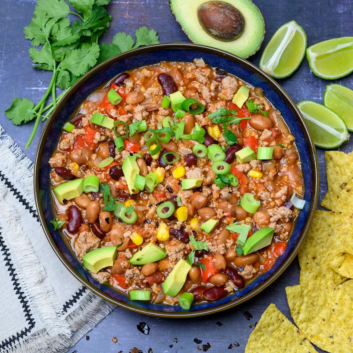 High Protein Instant Pot Turkey Chili