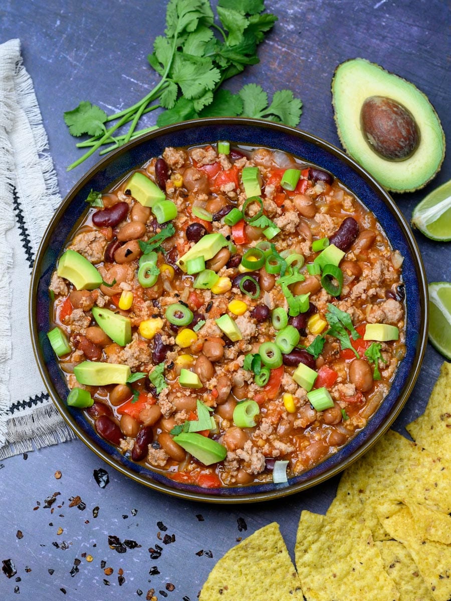 instant pot turkey chili with cilantro