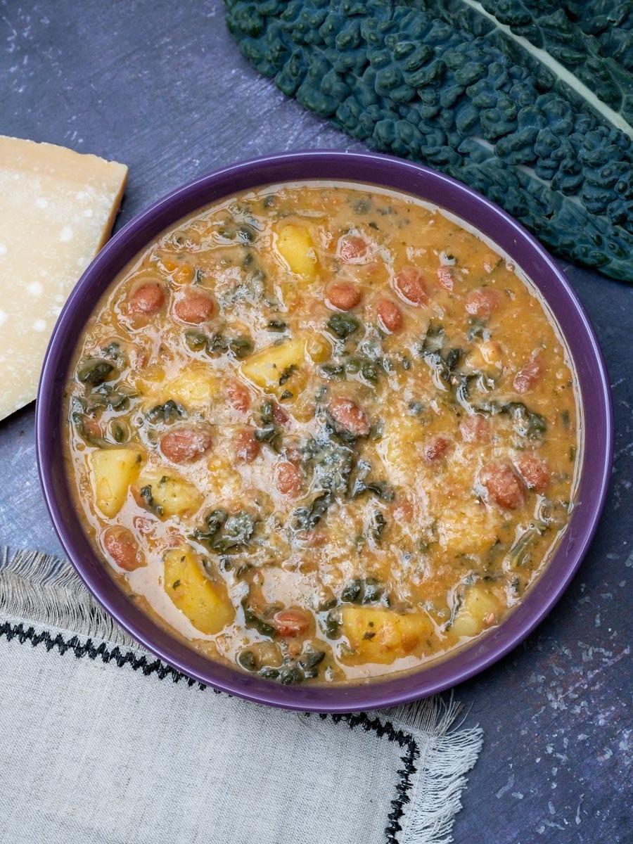 bean and potato soup with parmesan