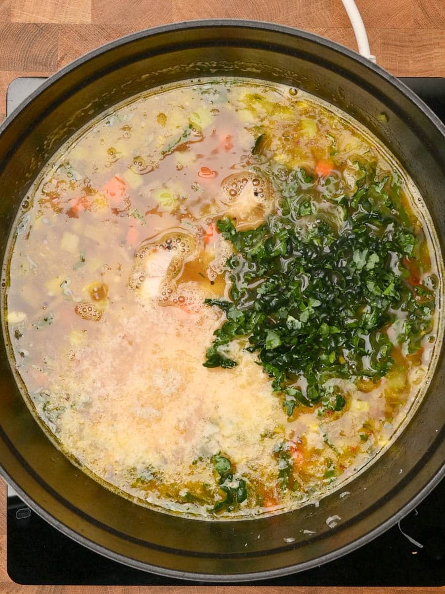 adding kale to an American dish