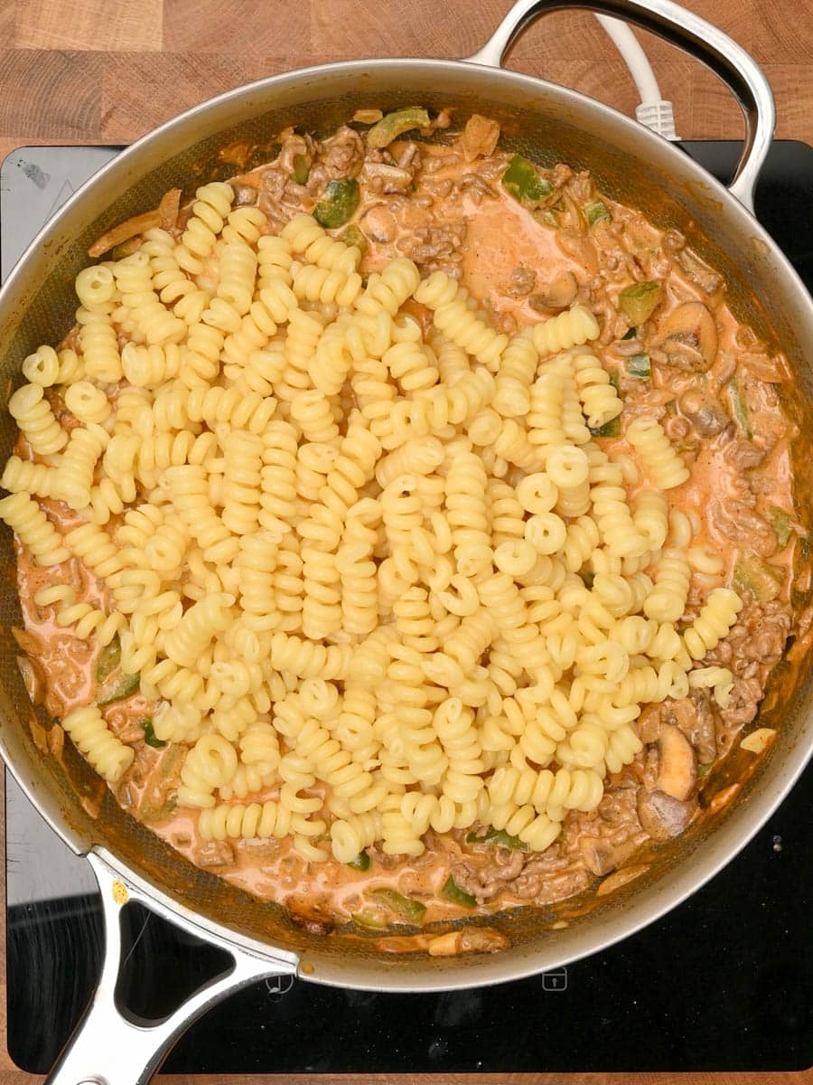 adding fusilli to an American dish