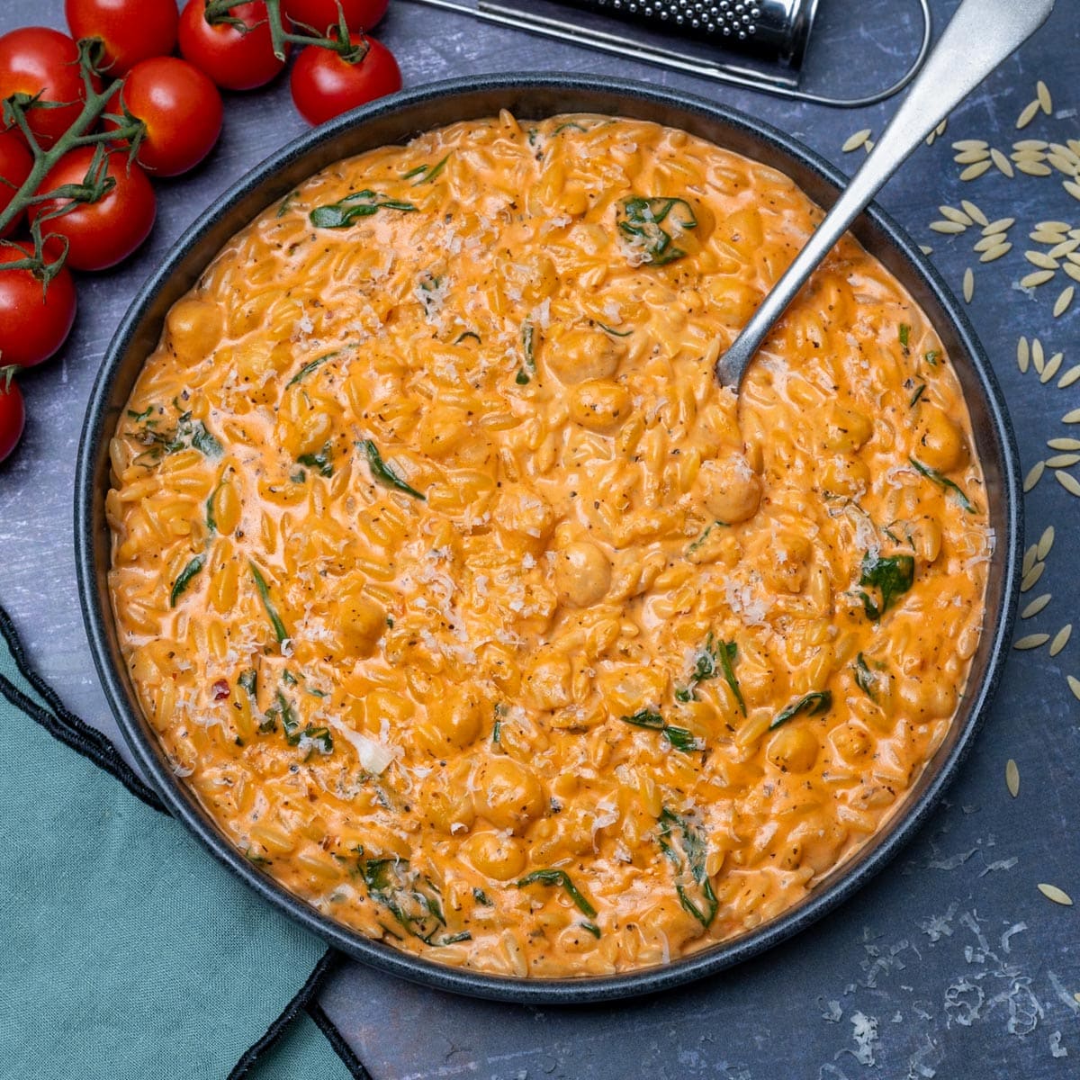 One Pot Creamy Tomato Orzo