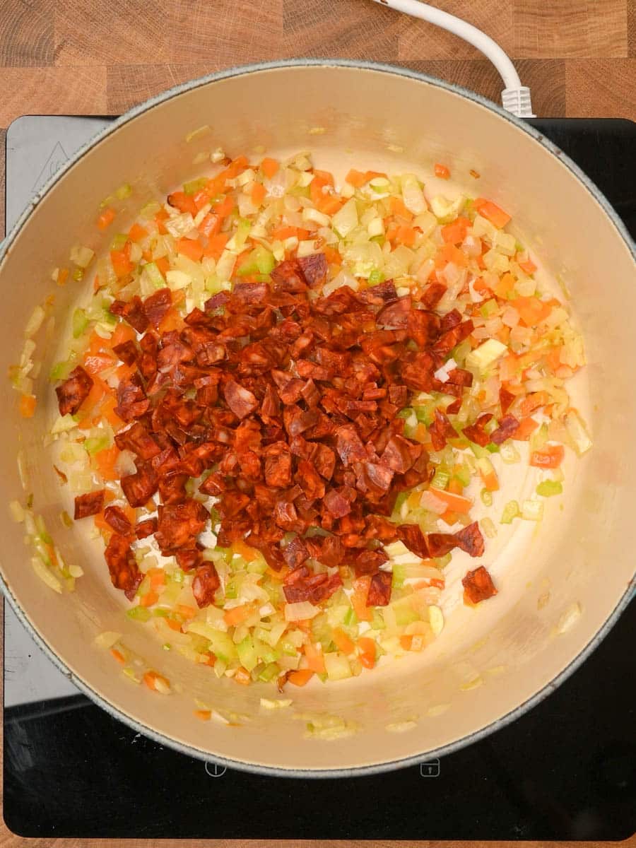 chorizo bolognese making instructions