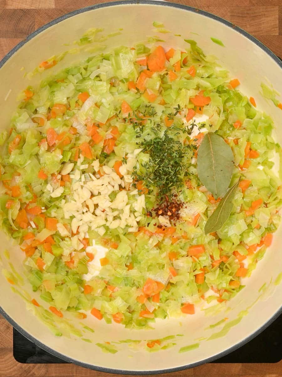 Chicken and Leek Soup making instructions