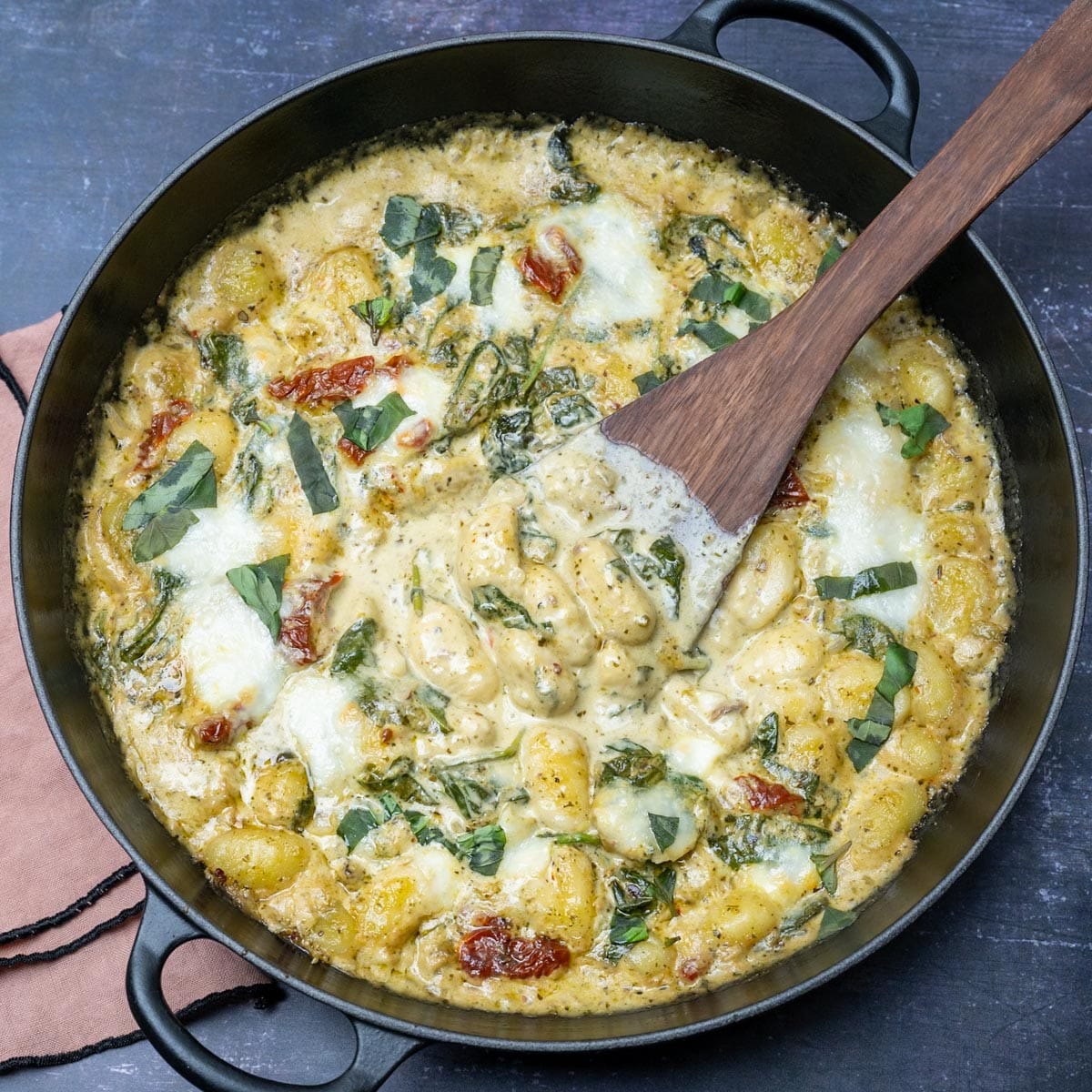 Creamy Pesto Gnocchi Bake