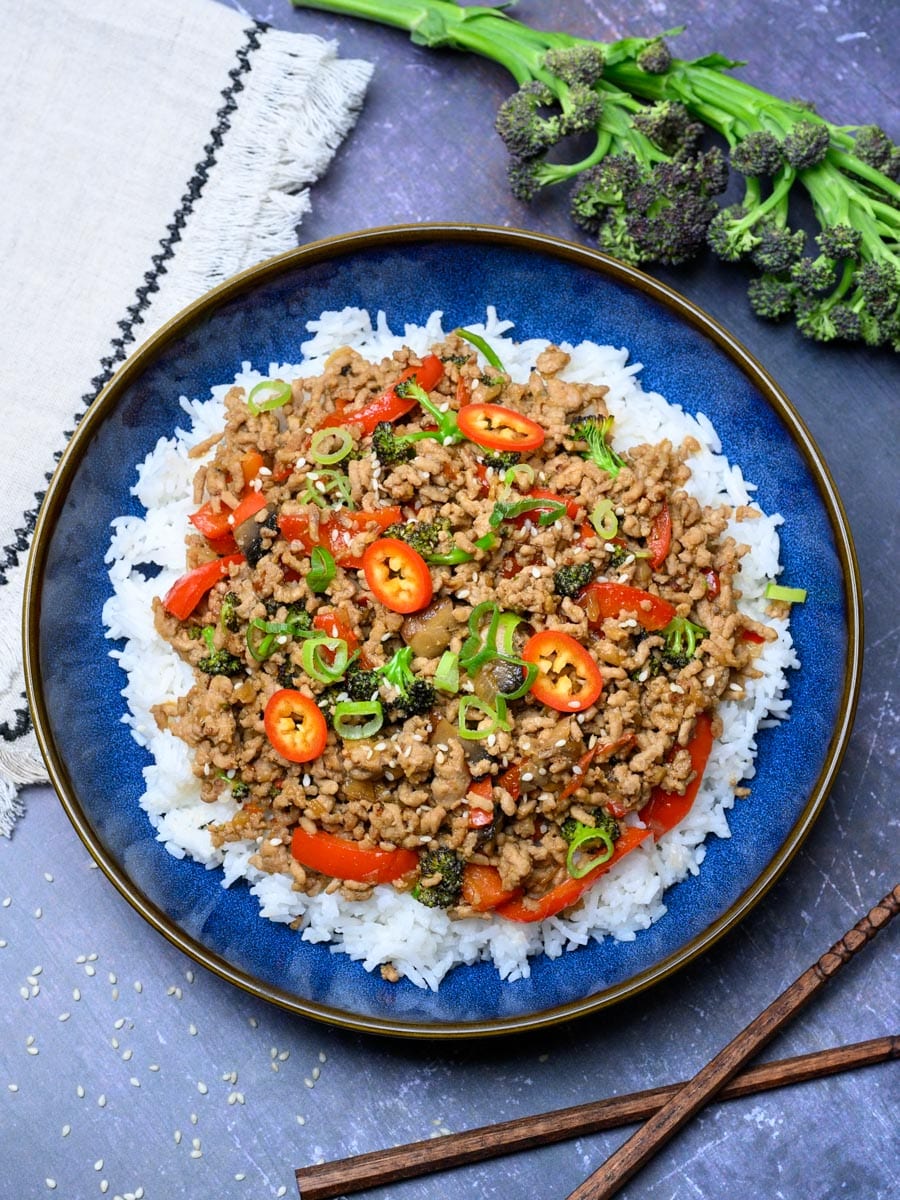 Chinese dish with rice