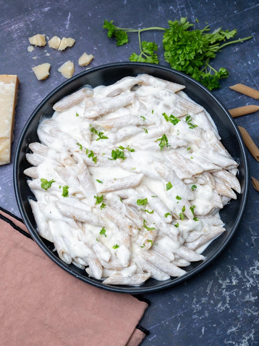 cottage cheese alfredo with penne