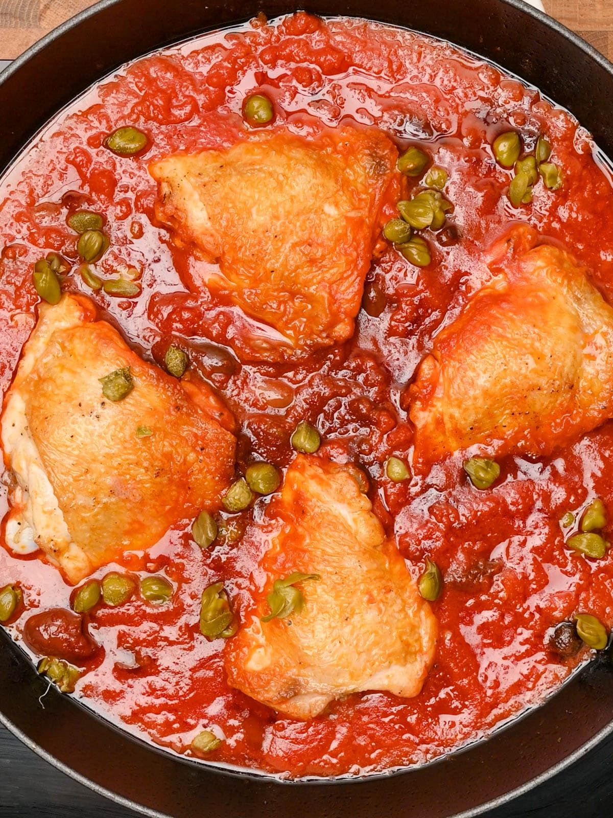 adding capers to chicken puttanesca