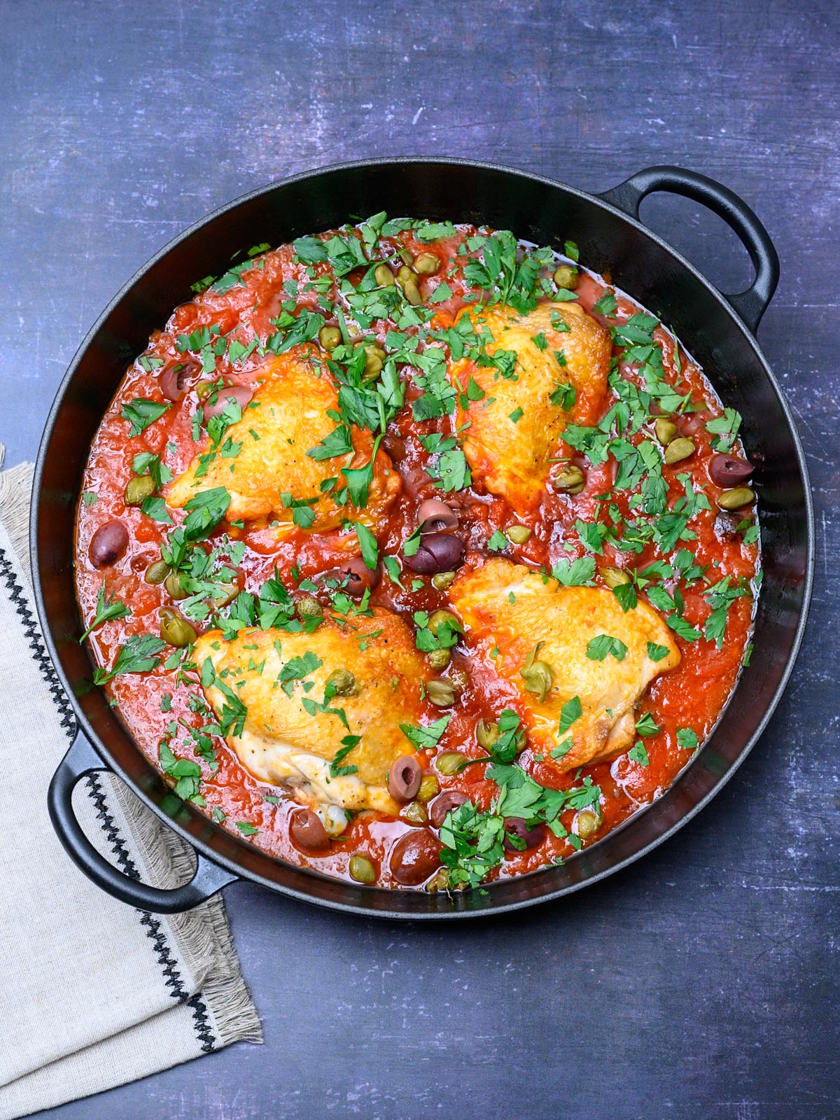 chicken puttanesca with olives and capers
