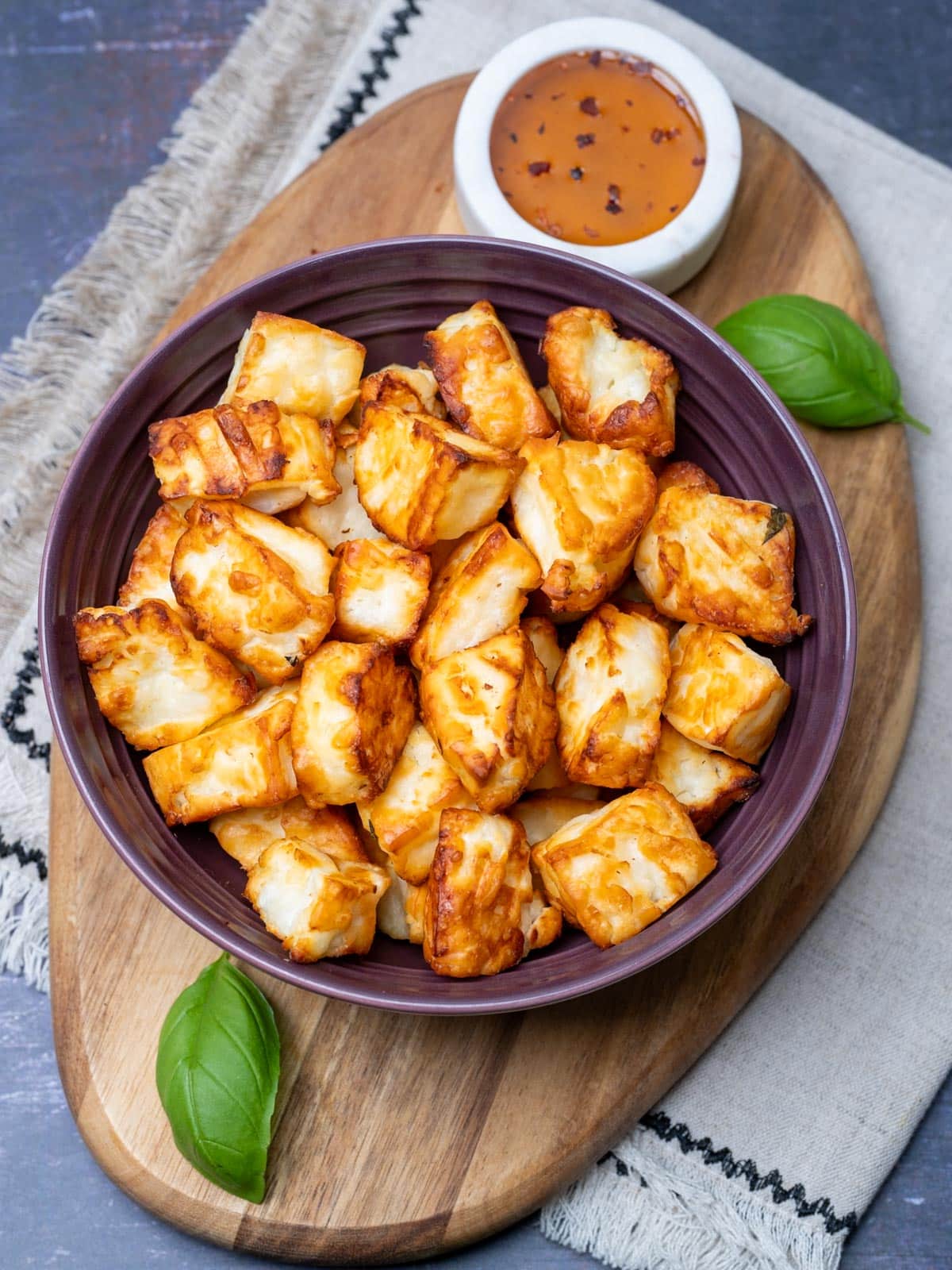 bowl of cheese with hot honey