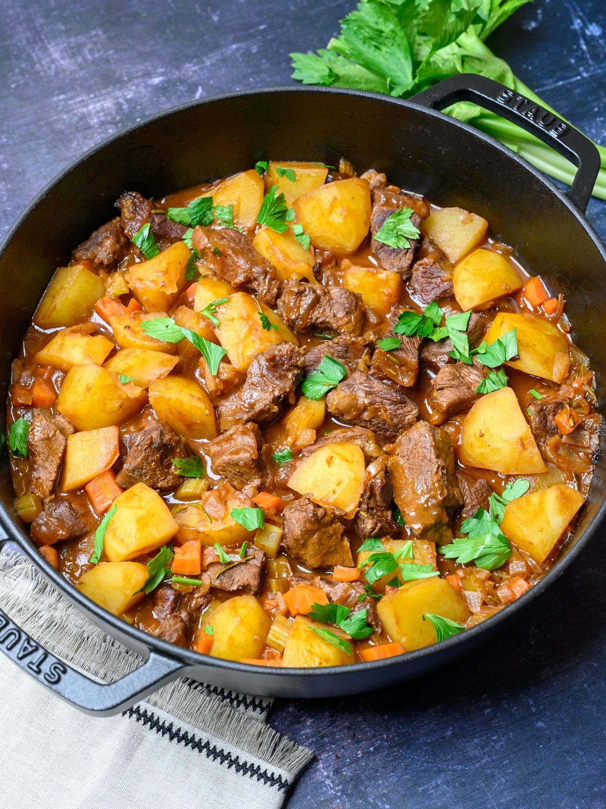 italian beef stew with potatoes and carrots